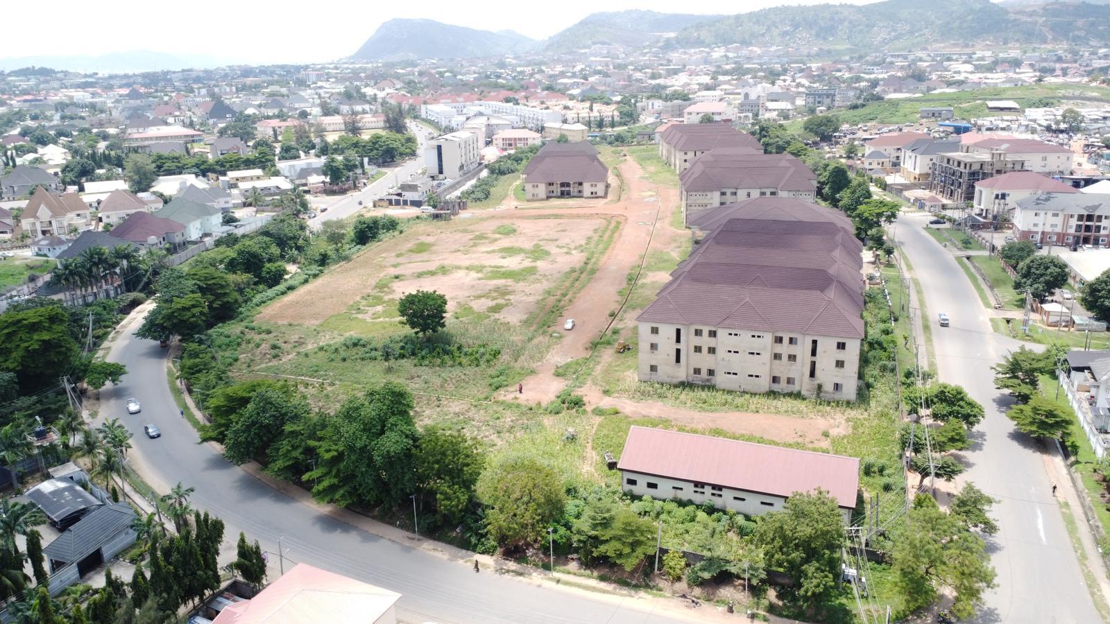 Aerial view of a Chelsea Group education campus site in Abuja